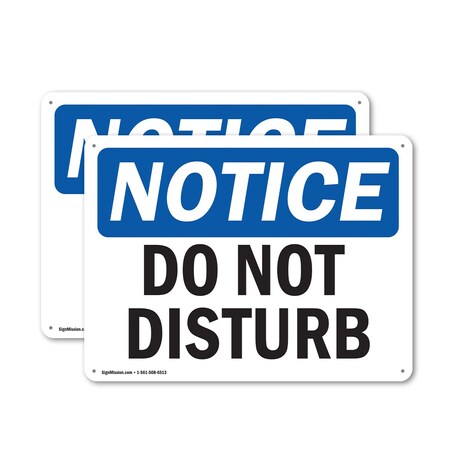 Signmission Do Not Disturb, 24 in W x Rectangle, Plastic OS-2PACK-NS-P-1824-L-11147